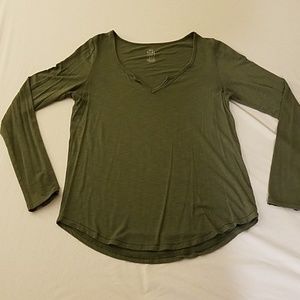 Super Soft Olive Long Sleeve V-Neck